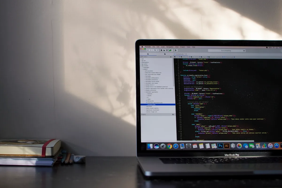 MacBook Pro showing a programming language