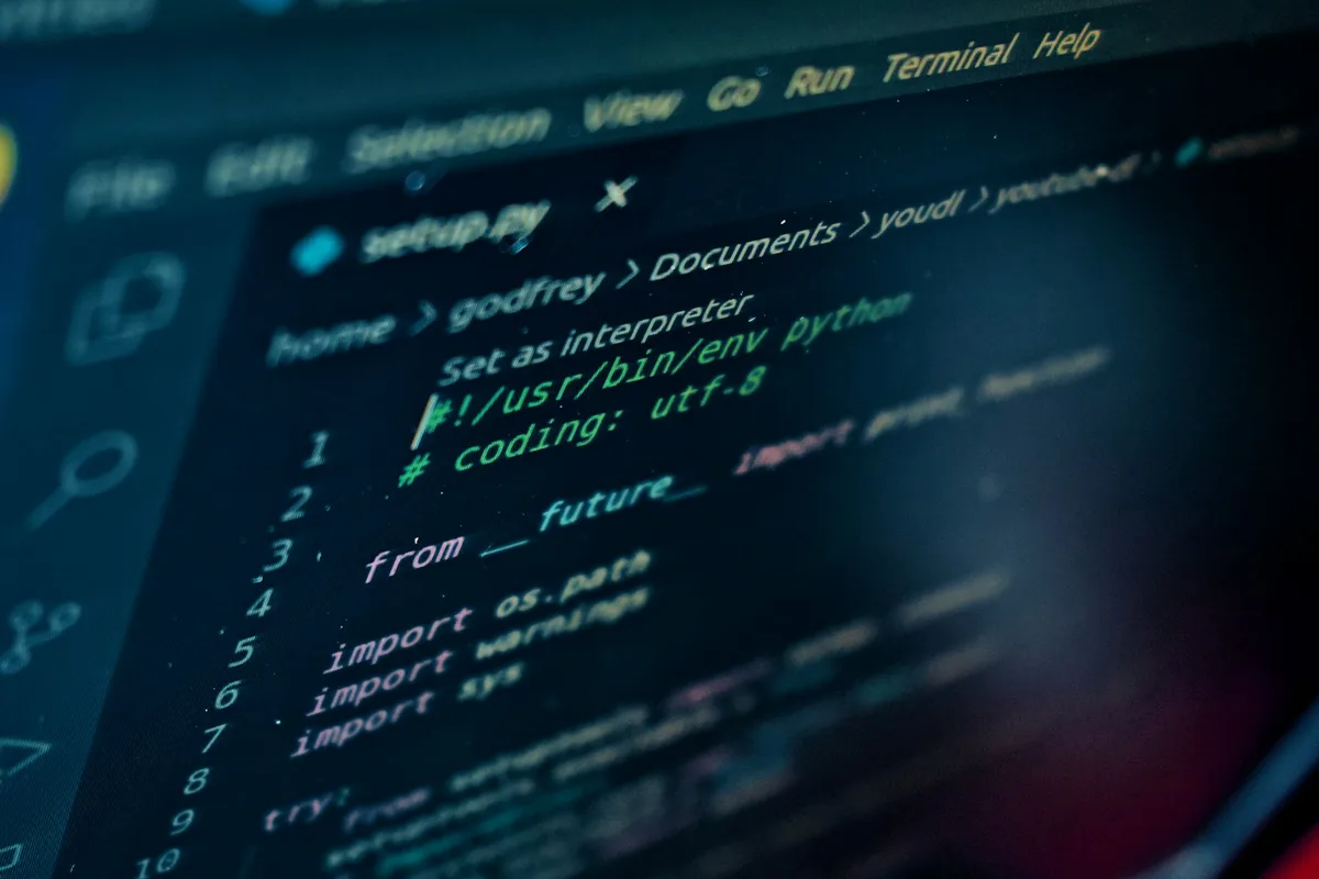 Monitor showing a wall of source code