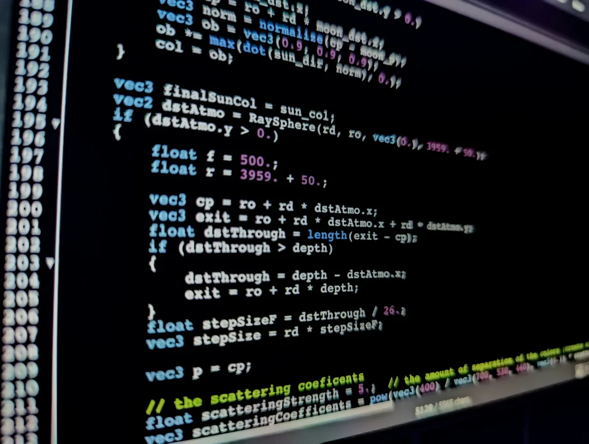 A code editor window open on a computer screen