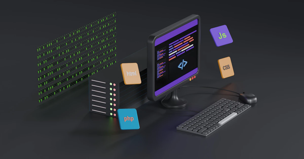 A computer with a keyboard on a desk