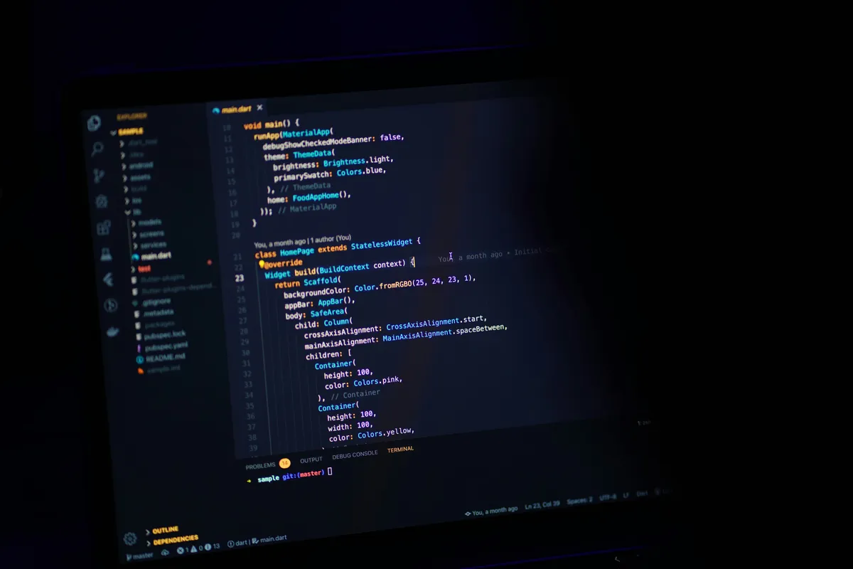 Computer screen with a program running in a terminal window