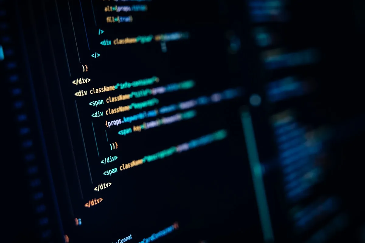 A close-up of a computer screen with many lines of code